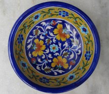 Painted bowl, Jaipur Blue Pottery.