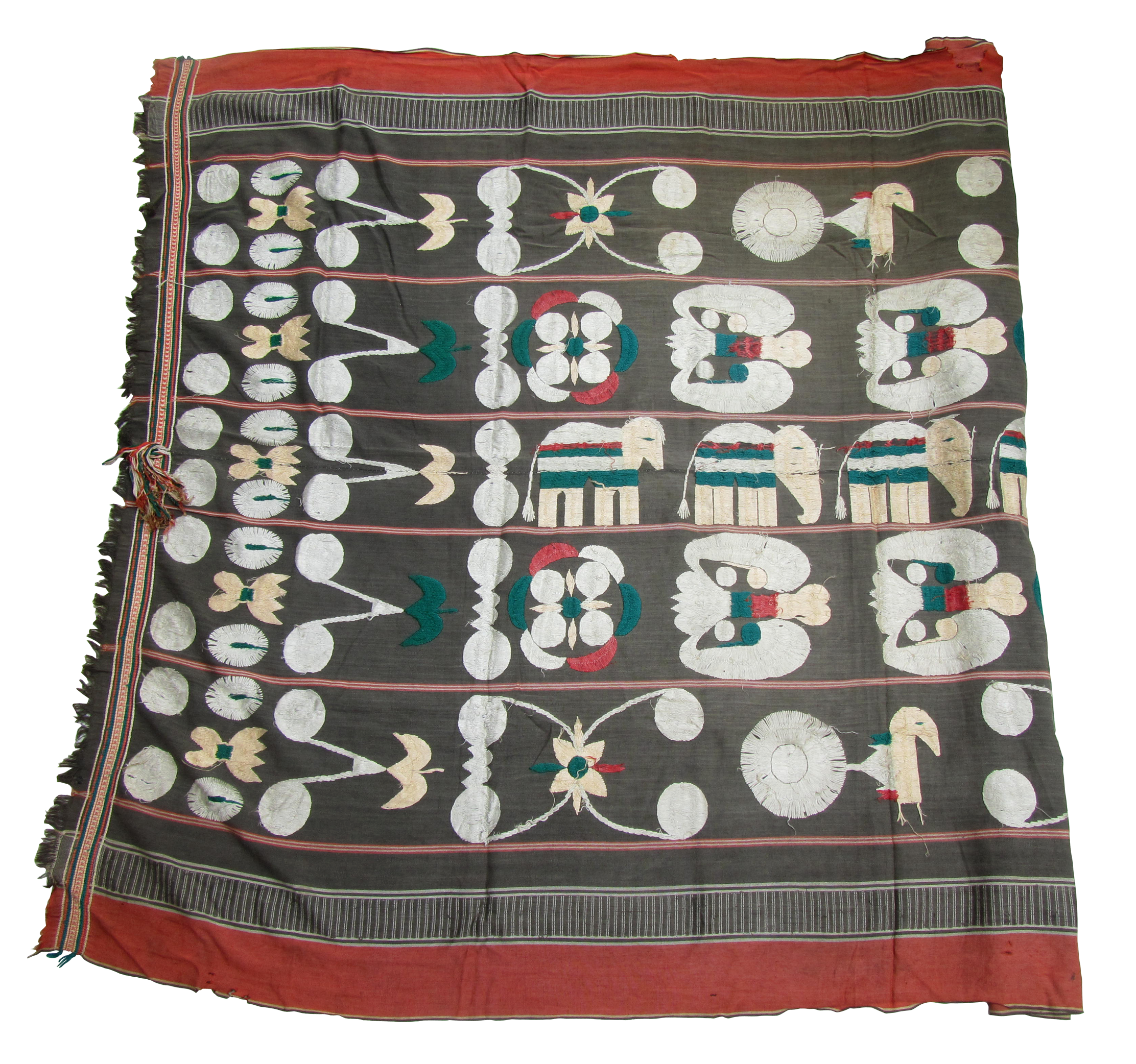 'Elephant cloth' or Hapidasa, 20th century, Cotton; embroidered, Nagaland, Lt. 180; Wd. 117 cm. Collection: Sushmit. Photograph editing: Deepak Singh Negi.